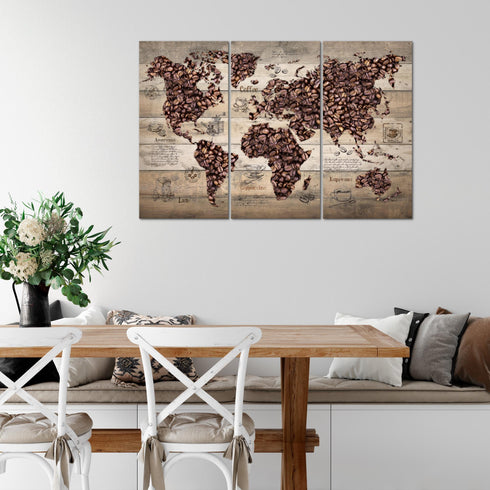 Wandbilder Wohnzimmer XXL Küche Kaffee Moderne Bilder Weltkarte